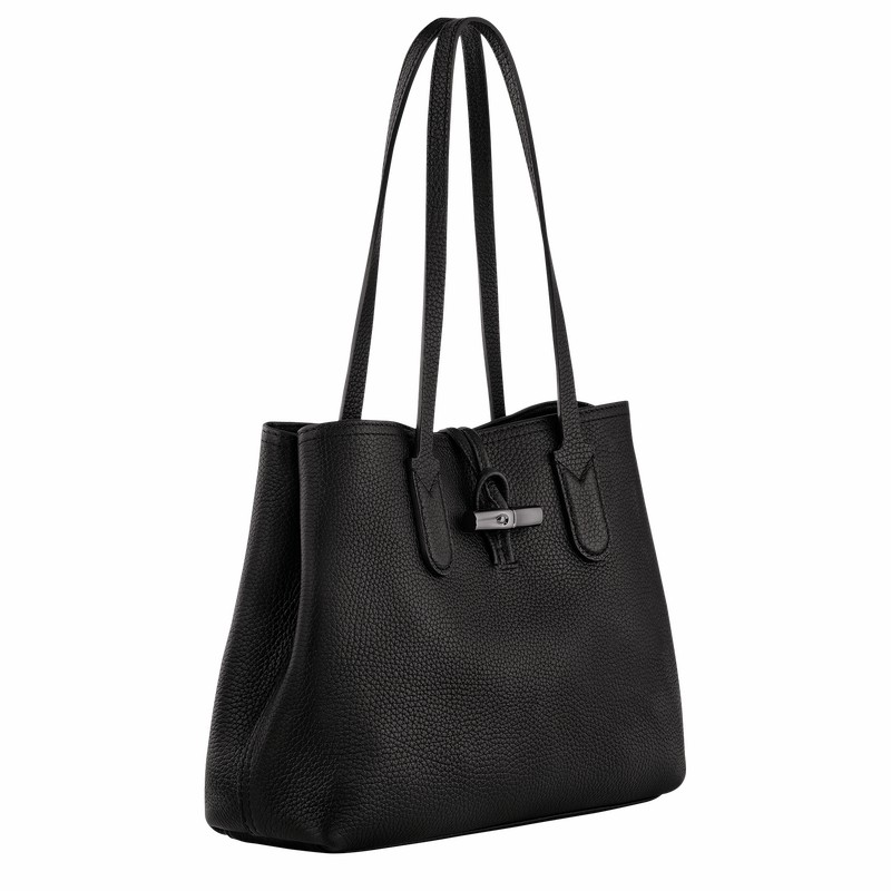 Longchamp Le Roseau Essential M Muleposer Dame Sort Danmark | 10183968001