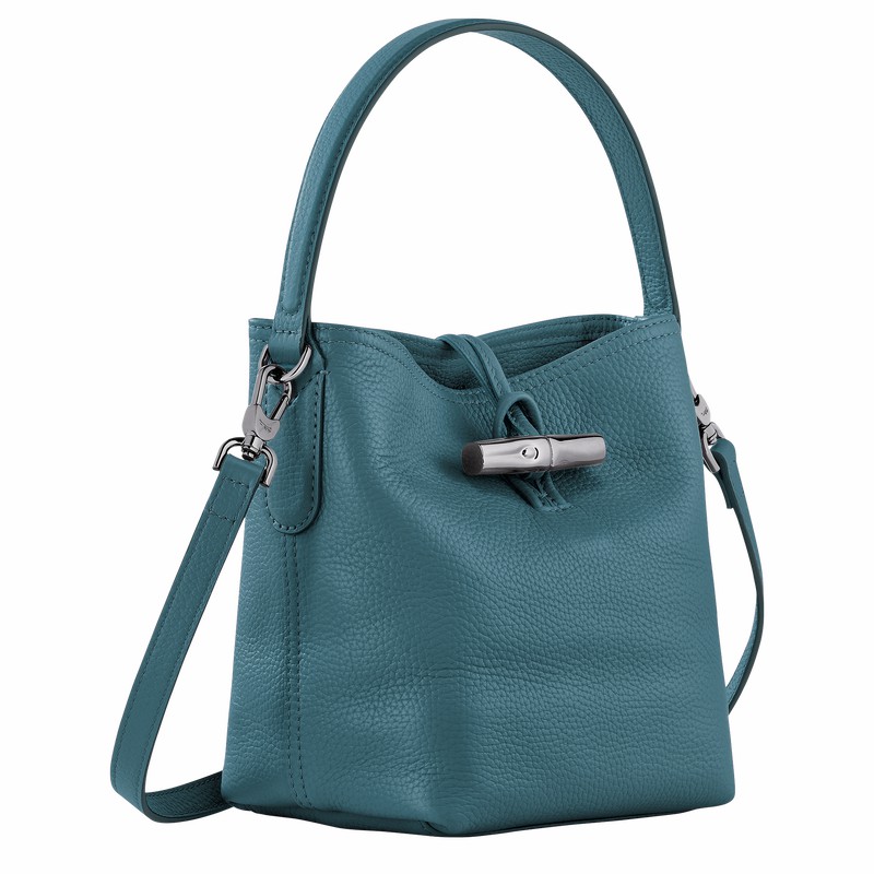 Longchamp Le Roseau Essential XS Bøttepungen Dame Påfugl Danmark | 10159968P89