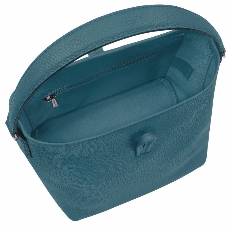 Longchamp Le Roseau Essential XS Bøttepungen Dame Påfugl Danmark | 10159968P89