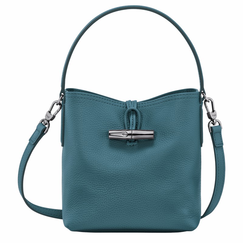 Longchamp Le Roseau Essential XS Bøttepungen Dame Påfugl Danmark | 10159968P89