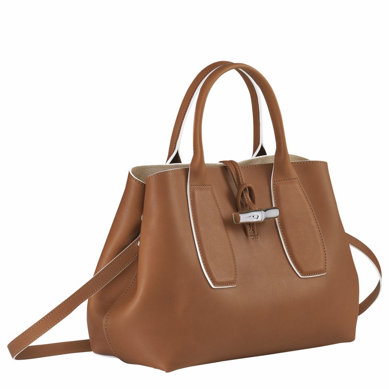 Longchamp Le Roseau M Håndtaske Dame Brune Danmark | 10058HQS504