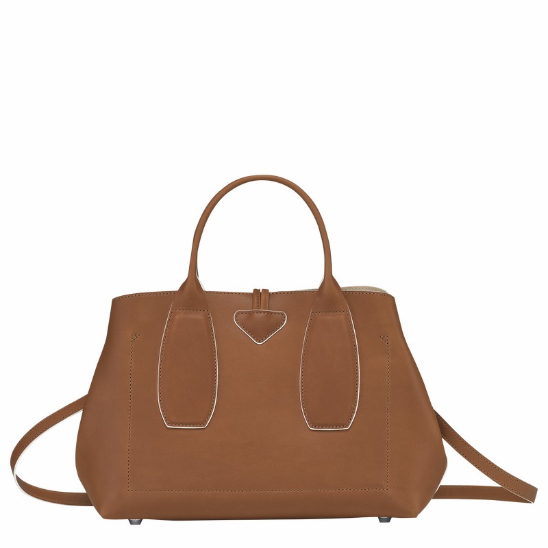 Longchamp Le Roseau M Håndtaske Dame Brune Danmark | 10058HQS504