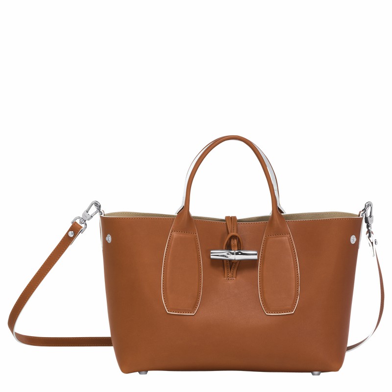 Longchamp Le Roseau M Håndtaske Dame Brune Danmark | 10058HQS504