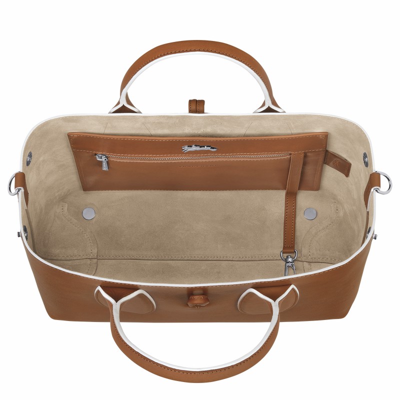 Longchamp Le Roseau M Håndtaske Dame Brune Danmark | 10058HQS504