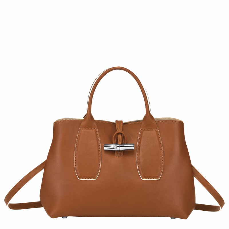 Longchamp Le Roseau M Håndtaske Dame Brune Danmark | 10058HQS504