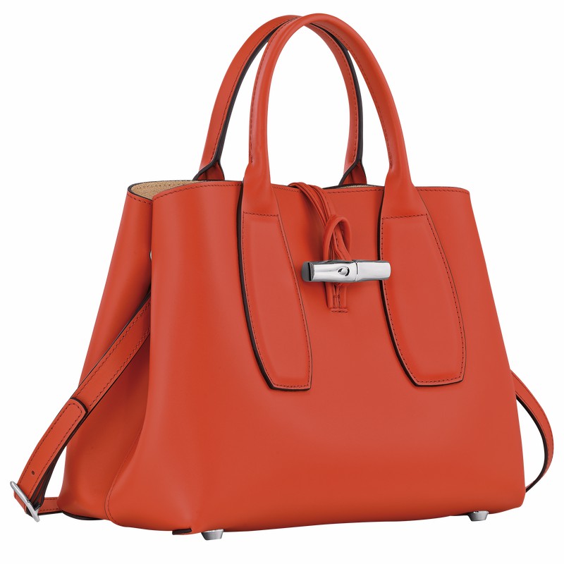 Longchamp Le Roseau M Håndtaske Dame Orange Danmark | 10058HCL685