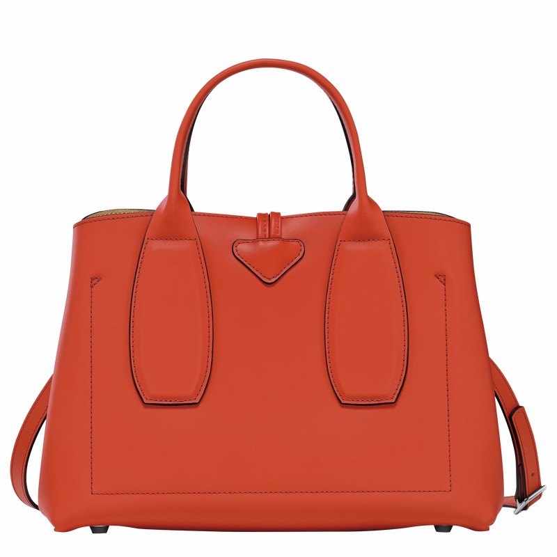 Longchamp Le Roseau M Håndtaske Dame Orange Danmark | 10058HCL685