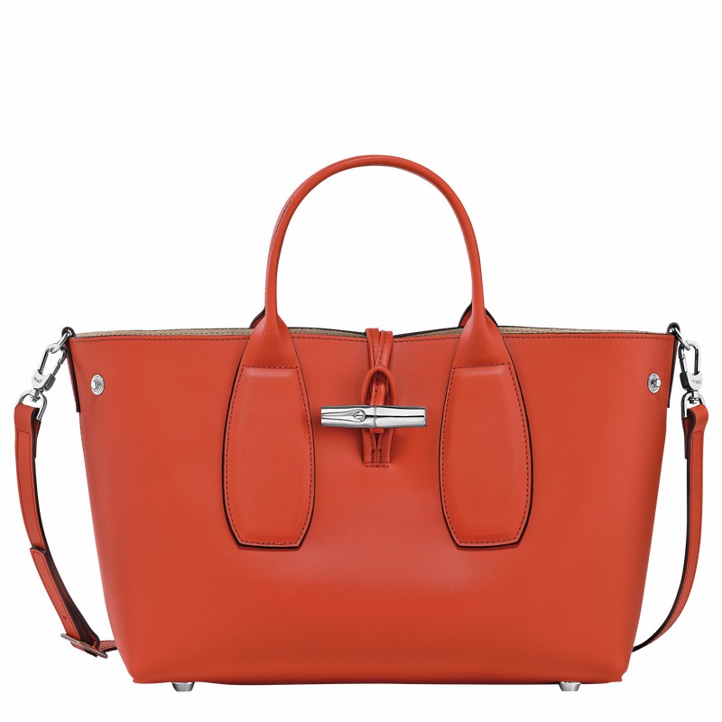 Longchamp Le Roseau M Håndtaske Dame Orange Danmark | 10058HCL685