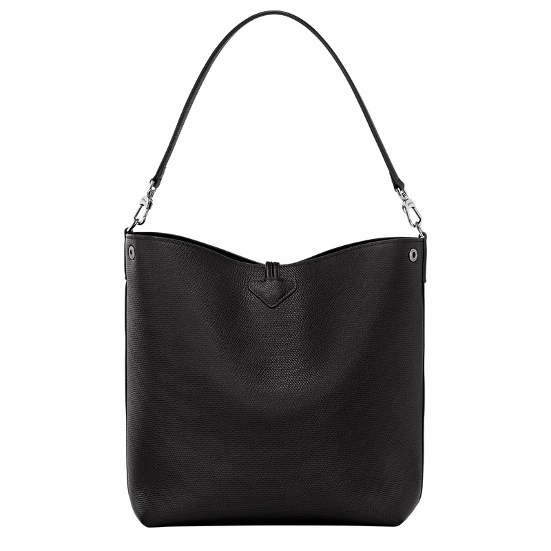 Longchamp Le Roseau M Skulder Taske Dame Sort Danmark | 10281HFP001