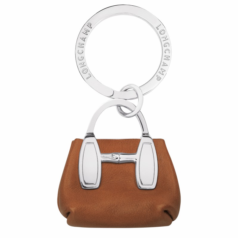 Longchamp Le Roseau Nøgleringe Dame Brune Danmark | 36074HQS504