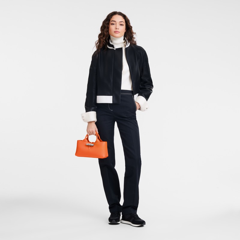 Longchamp Le Roseau S Håndtaske Dame Orange Danmark | 10280HFP017