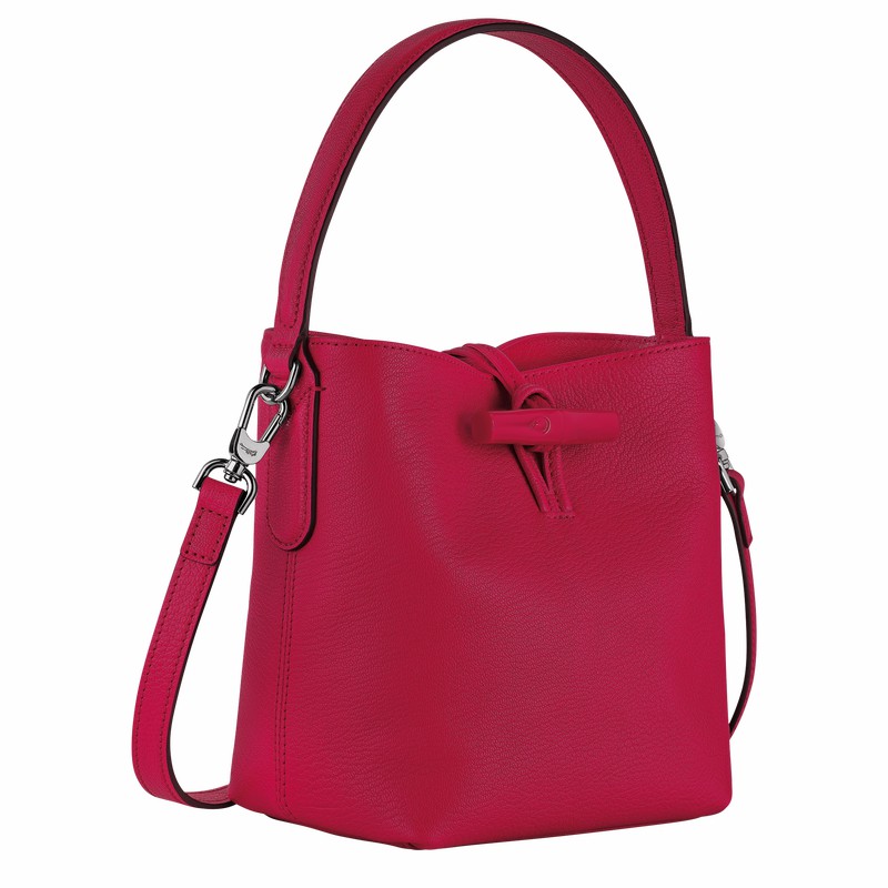 Longchamp Le Roseau XS Bøttepungen Dame Fuchsia Danmark | 10159HECJ13