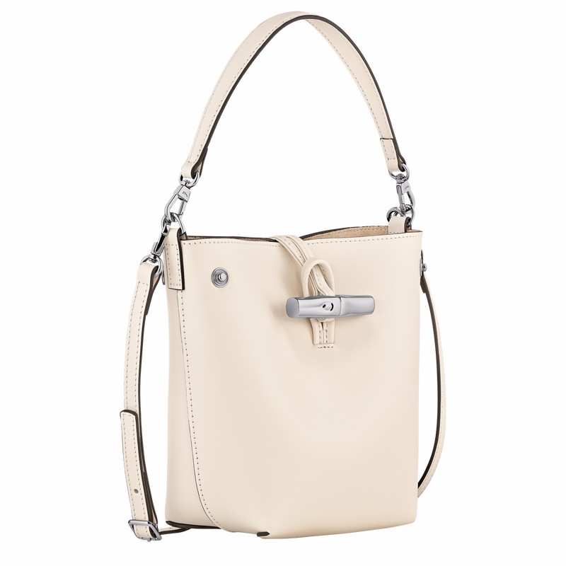 Longchamp Le Roseau XS Bøttepungen Dame Hvide Danmark | 10229HCL037