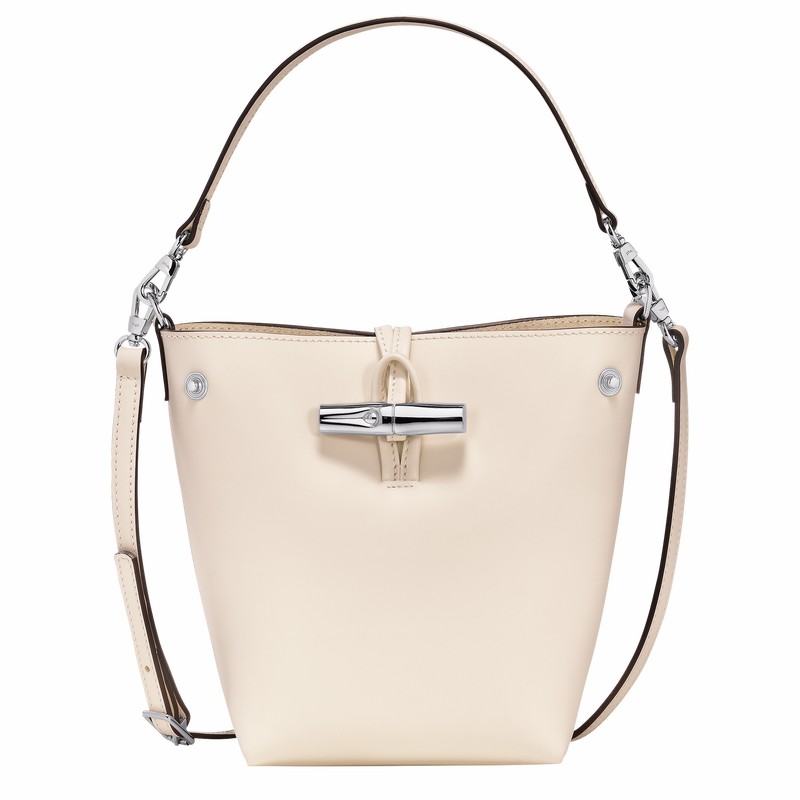 Longchamp Le Roseau XS Bøttepungen Dame Hvide Danmark | 10229HCL037