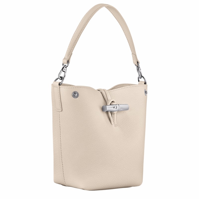 Longchamp Le Roseau XS Bøttepungen Dame Hvide Danmark | 10279HFP555