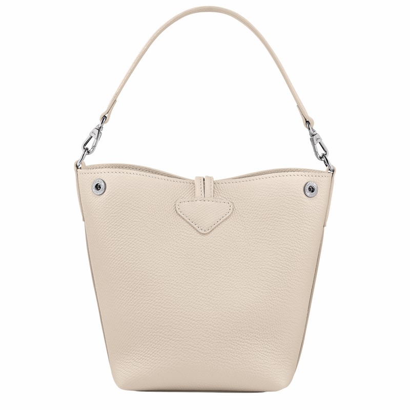 Longchamp Le Roseau XS Bøttepungen Dame Hvide Danmark | 10279HFP555