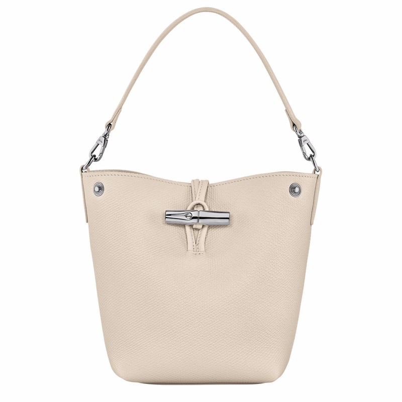 Longchamp Le Roseau XS Bøttepungen Dame Hvide Danmark | 10279HFP555