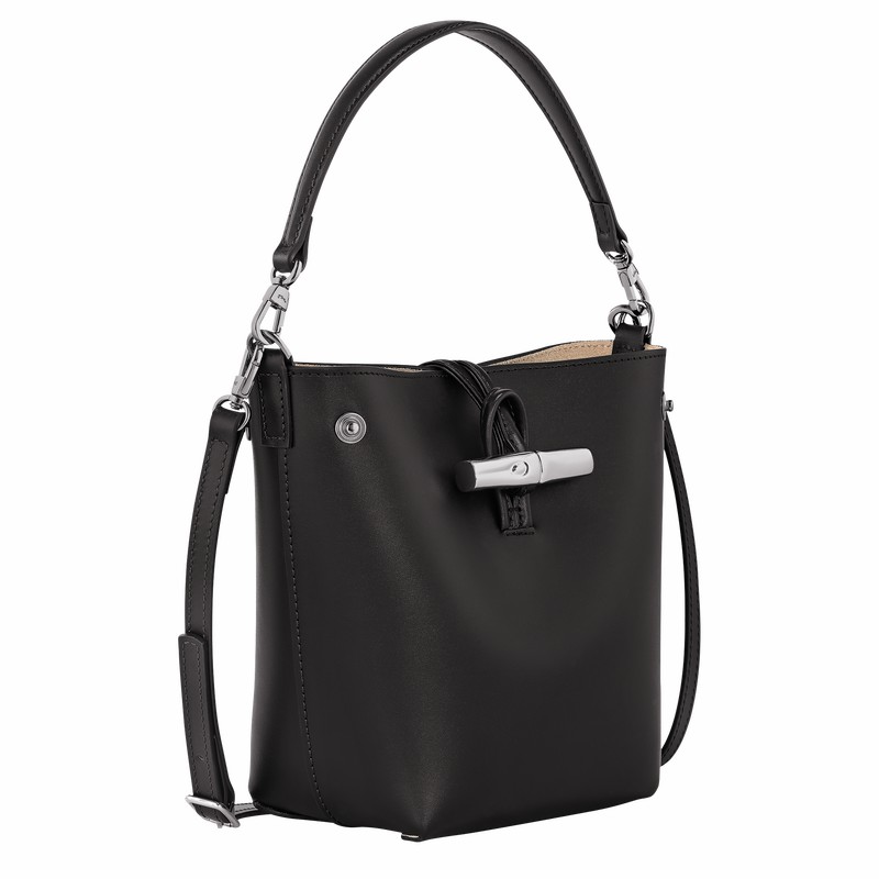 Longchamp Le Roseau XS Bøttepungen Dame Sort Danmark | 10229HCL001