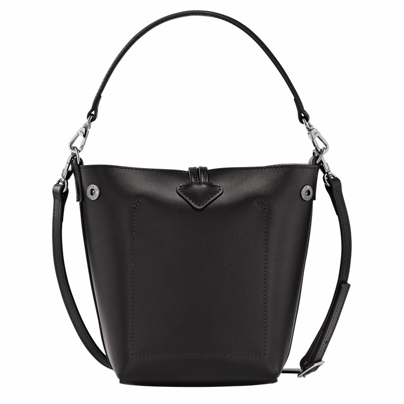 Longchamp Le Roseau XS Bøttepungen Dame Sort Danmark | 10229HCL001