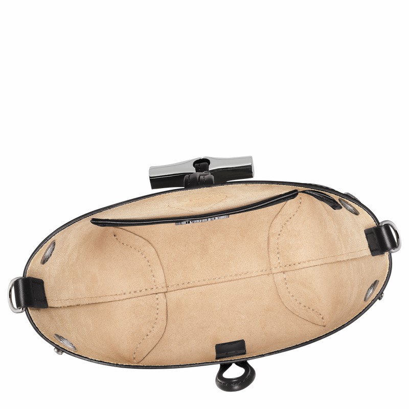 Longchamp Le Roseau XS Bøttepungen Dame Sort Danmark | 10229HCL001