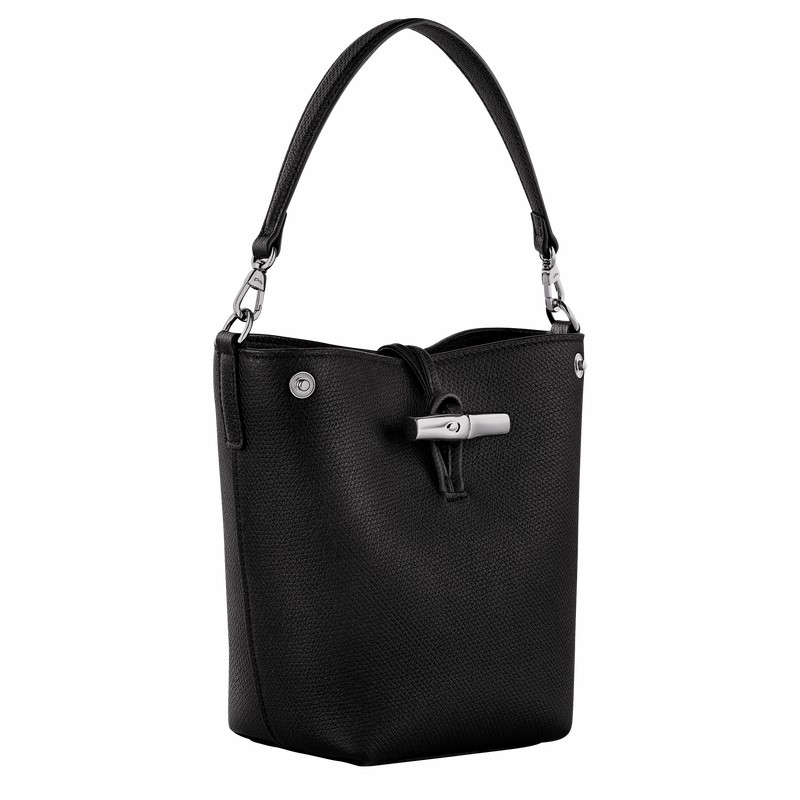 Longchamp Le Roseau XS Bøttepungen Dame Sort Danmark | 10279HFP001