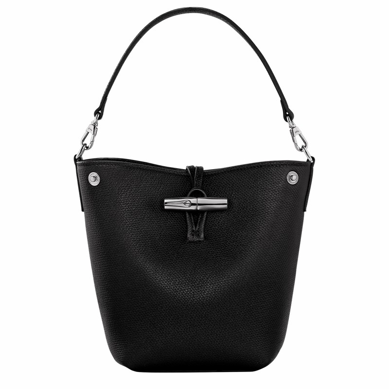 Longchamp Le Roseau XS Bøttepungen Dame Sort Danmark | 10279HFP001