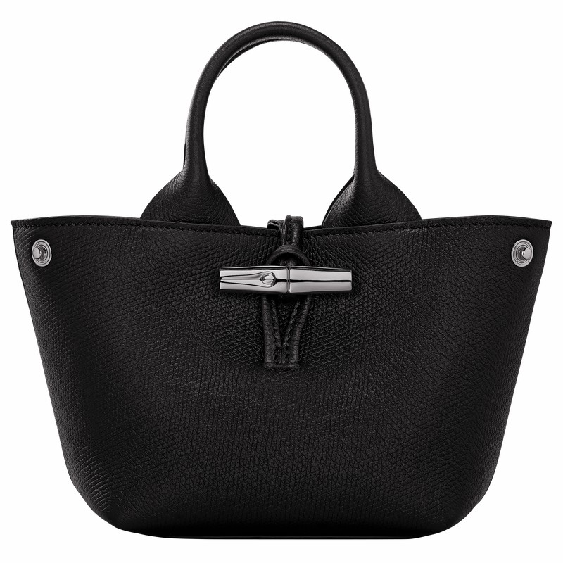 Longchamp Le Roseau XS Håndtaske Dame Sort Danmark | 10278HFP001