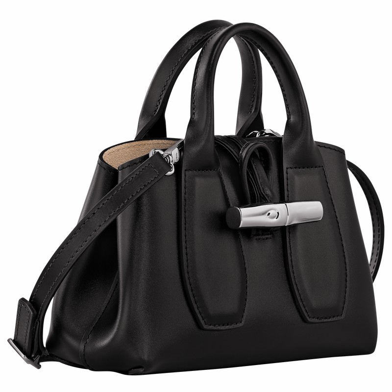 Longchamp Le Roseau XS Håndtaske Dame Sort Danmark | 10057HCL001