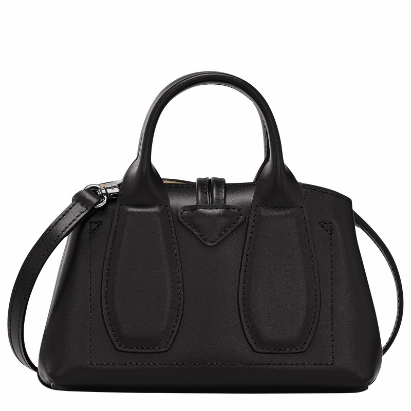 Longchamp Le Roseau XS Håndtaske Dame Sort Danmark | 10057HCL001