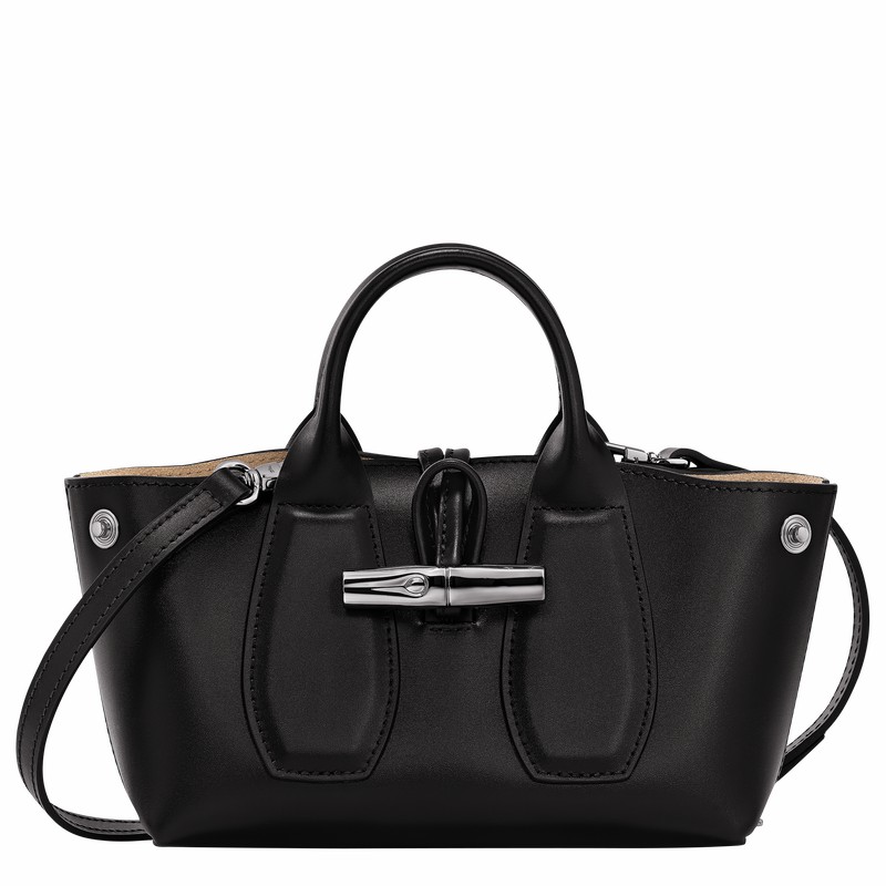 Longchamp Le Roseau XS Håndtaske Dame Sort Danmark | 10057HCL001