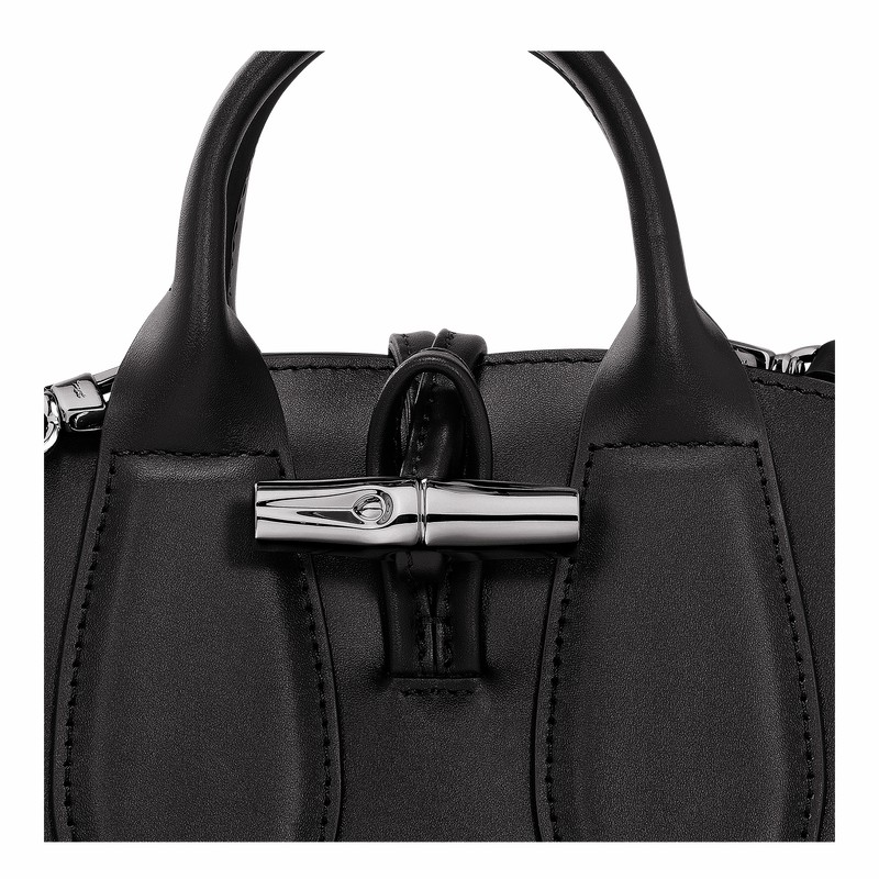 Longchamp Le Roseau XS Håndtaske Dame Sort Danmark | 10057HCL001